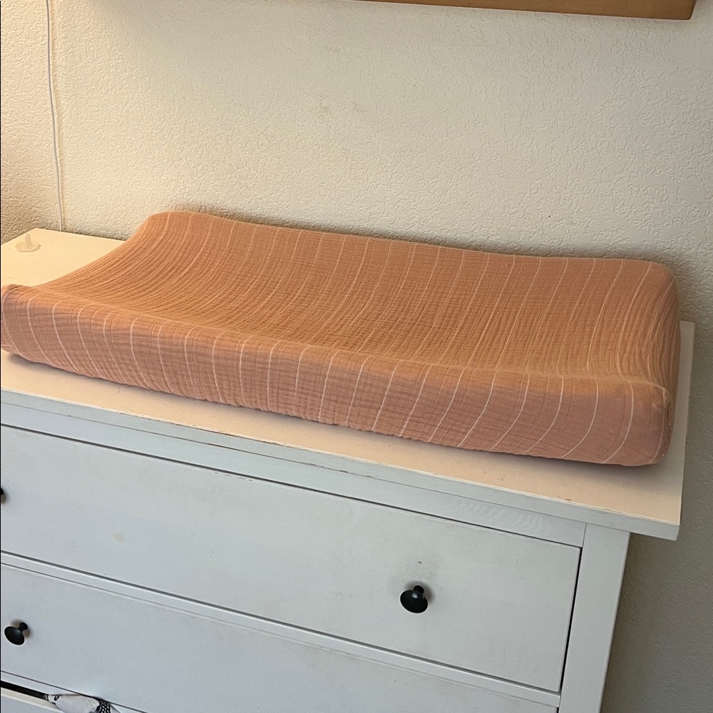 Little Unicorn • Pink Striped Changing Pad Cover